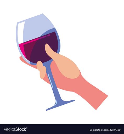 Hand holding a wine glass on white background Vector Image