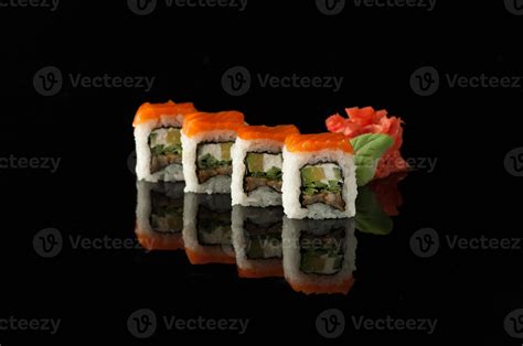 sushi on black background 6222387 Stock Photo at Vecteezy