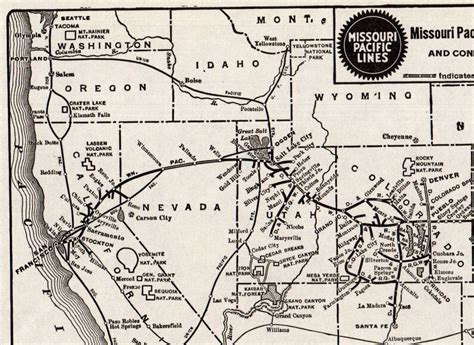 1934 Antique MISSOURI PACIFIC RAILROAD Map Vintage Railway Map | Etsy