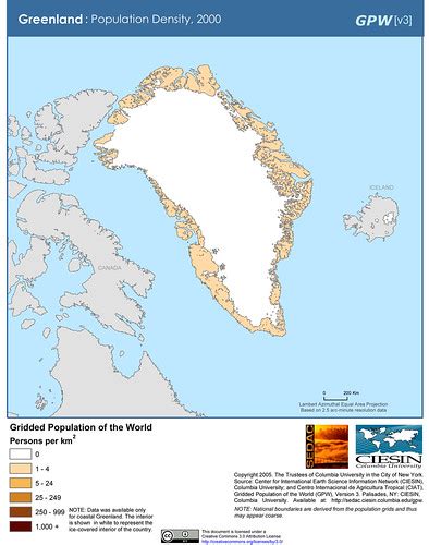 Greenland: Population Density, 2000 | SEDACMaps | Flickr