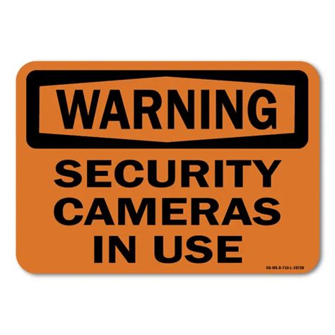 SECURITY CAMERAS IN Use ANSI Warning Sign Metal Plastic Decal £16.80 ...