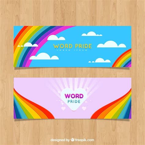 Free Vector | Lgbt pride banners in flat style