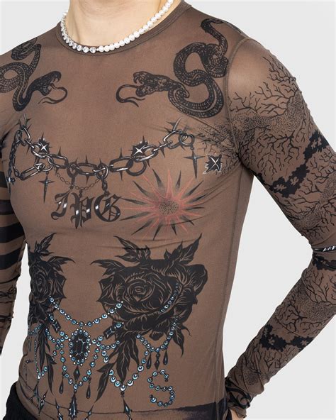 Jean Paul Gaultier – Trompe l'oeil Tattoo Longsleeve Top Ebene/Grey/Black | Highsnobiety Shop