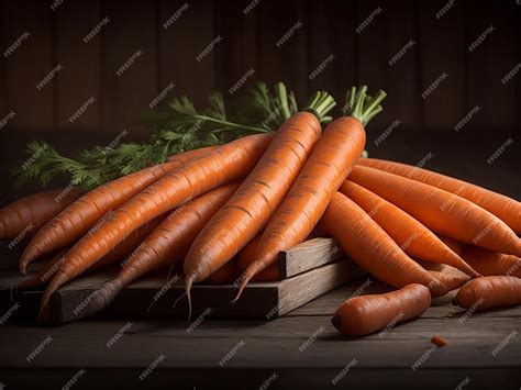 Premium AI Image | Carrots On Wooden Table Aesthetic Background