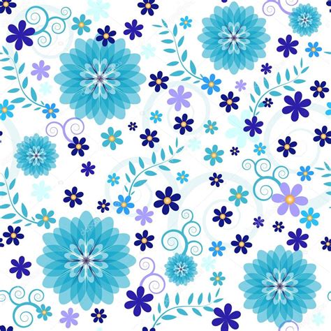 Seamless blue floral pattern — Stock Vector © OlgaDrozd #2936390