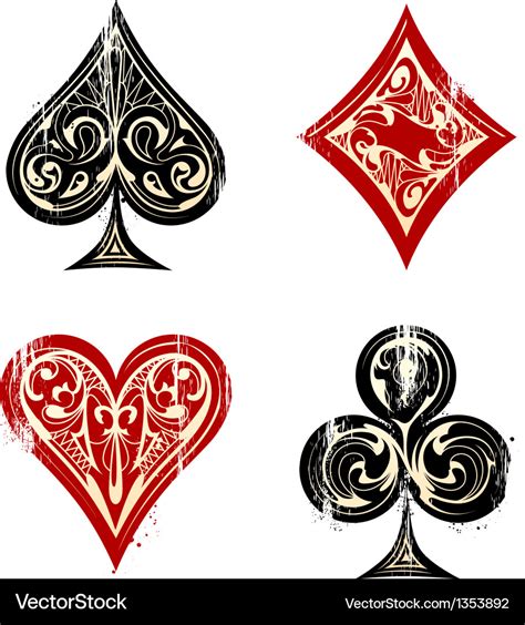 Playing cards symbols Royalty Free Vector Image