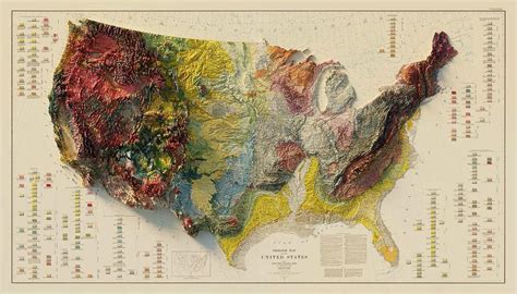 1932 USA Geological Relief Map