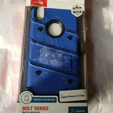 Zizo Bolt Series For iPhone Xs Max Rugged Phone Case Blue Black 12' Drop New | eBay | Glass ...
