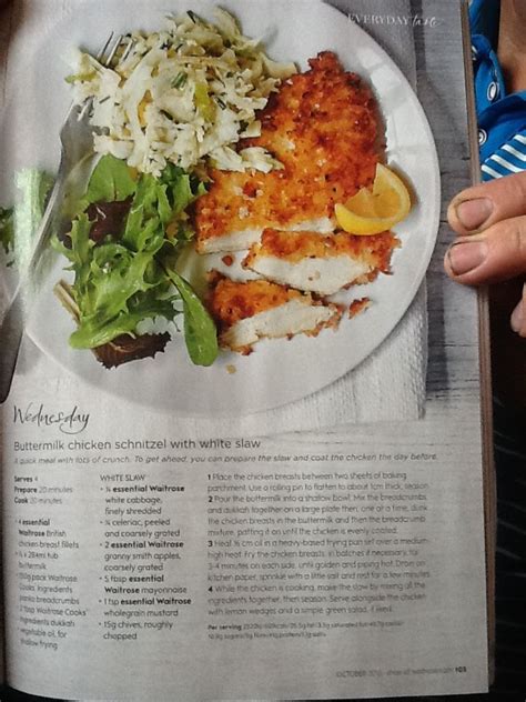 Waitrose Magazine October 2016 buttermilk schnitzel and white slaw ...