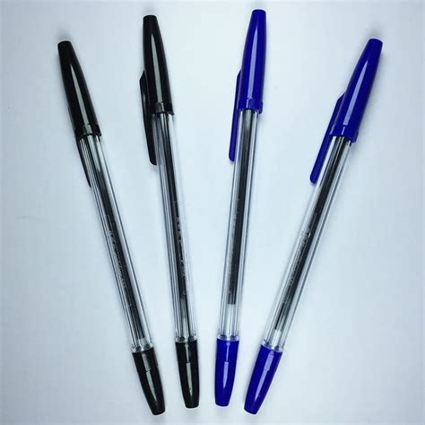 4PCS Classic Biro Multi Use Bic Cristal Black Blue 0.7mm Ink Ballpoint Pen Ball Pen School ...