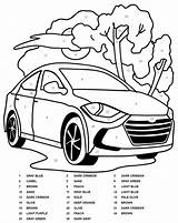 Hyundai Car Color By Number coloring Page  Download Print Or sketch template