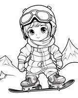 Snowboarding Coloring Pages sketch template