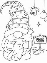 Free Printable Cute Christmas Gnome Coloring Pages sketch template