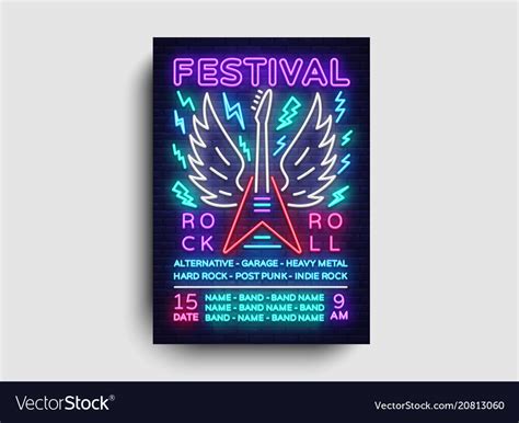 Rock music concert poster design template Vector Image