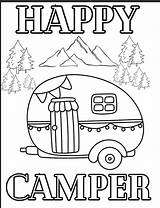 Happy Camper Coloring Pages & Activities For Kids  Etsy sketch template