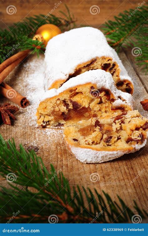 Christmas Stollen stock image. Image of holiday, decoration - 62338969