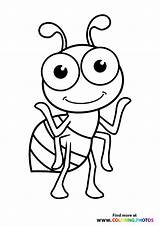 Cute ant Smiling  Coloring Pages For Kids sketch template