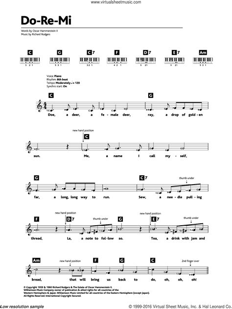 Hammerstein - Do-Re-Mi (from The Sound Of Music) sheet music (intermediate) for piano solo ...