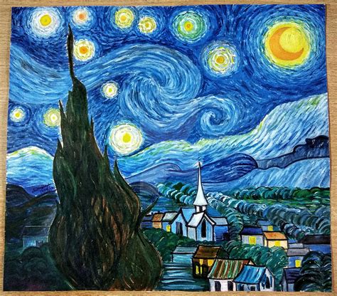 Painting of Starry Night - Vincent Van Gogh by raven-black4488 on DeviantArt