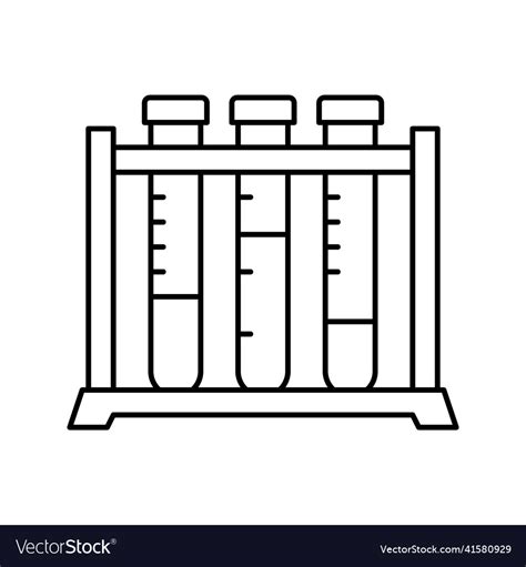 Test tube rack line icon isolated Royalty Free Vector Image