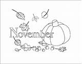 Month November Coloring Page Pages sketch template