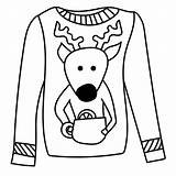 Christmas Sweater Coloring Pages sketch template