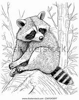 Raccoon Coloring Page Line Art Stock Vector Royalty Free 2369345897  sketch template