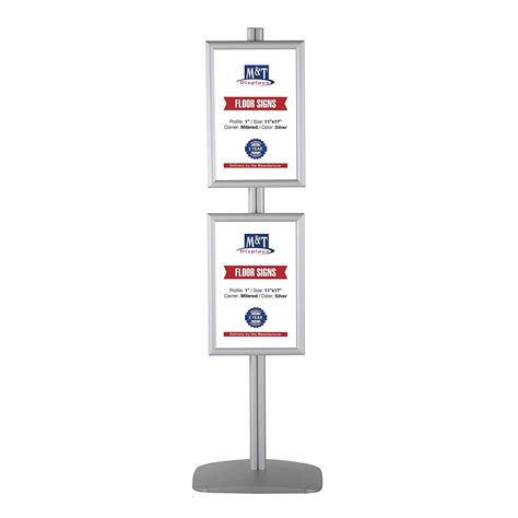 M&T Displays Free Standing Advertising Display Stand with 2 x (11x17 ...