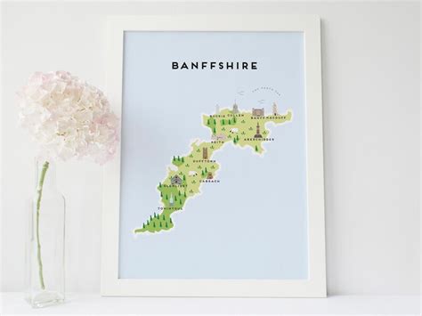 Banffshire Illustrated Map of Banffshire Print / Travel - Etsy UK