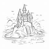 Sandcastle Coloring Pages – Coloring Corner sketch template