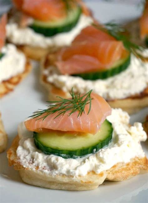 Smoked Salmon Blini Canapés - My Gorgeous Recipes