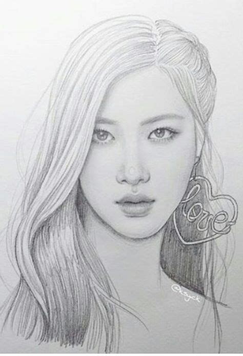 Drawing Pencil Blackpink 54 New Ideas | Drawings, Portrait drawing, Pink drawing