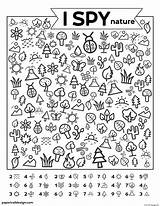 I Spy Nature Coloring Page Printable sketch template