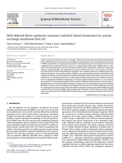 (PDF) Well-defined block copolymer ionomers and their blend membranes ...