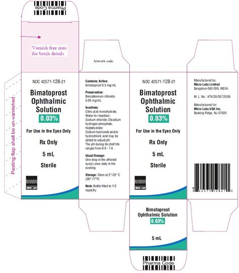 Bimatoprost Ophthalmic Solution - FDA prescribing information, side ...