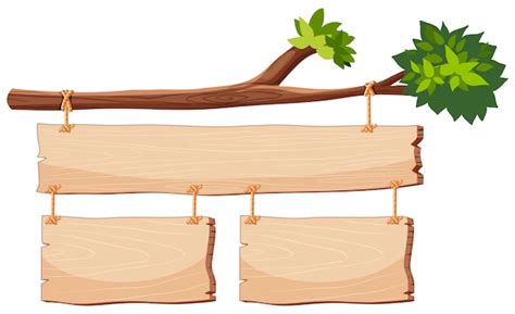 Free Vector | Wooden banner on tree branch