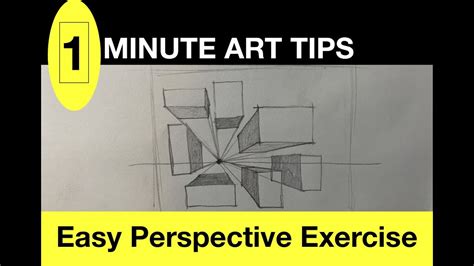 Easy 1-Point Perspective Exercise | 1 Minute Art Tips - YouTube