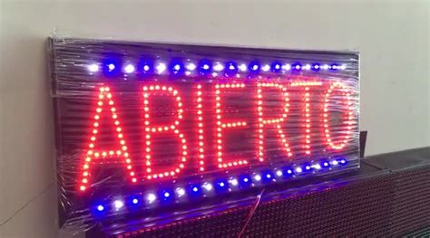 Letrero LED Abierto 40×20. Borde Diferentes Efectos. – LetrerosLED.co