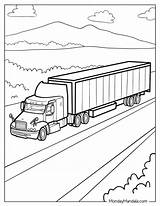 Tractor Trailer Coloring Page Sketch sketch template