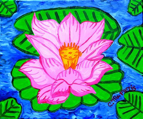 Pink Lotus Flower Painting by Christopher Farris - Fine Art America