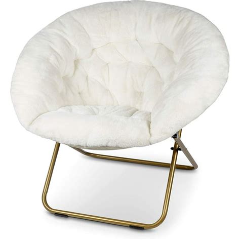 Milliard Cozy Chair / Faux Fur Saucer Chair for Bedroom / X-Large, White - Walmart.com - Walmart.com
