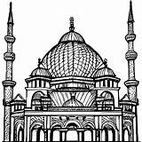 Mosque Coloring Page For Kids · Creative Fabrica sketch template