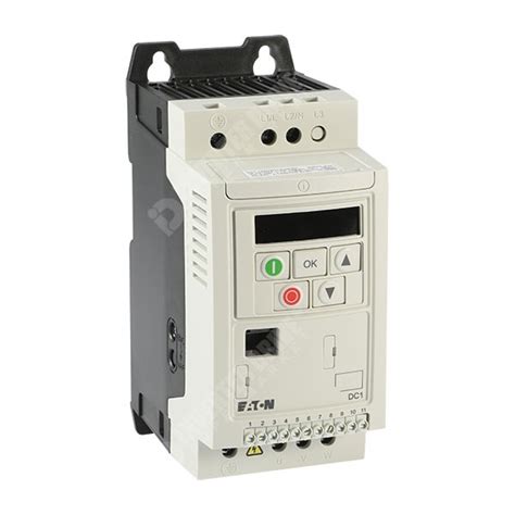 Eaton DC1 IP20 0.37kW 230V 1ph to 3ph AC Inverter, C2 EMC - AC Inverter ...