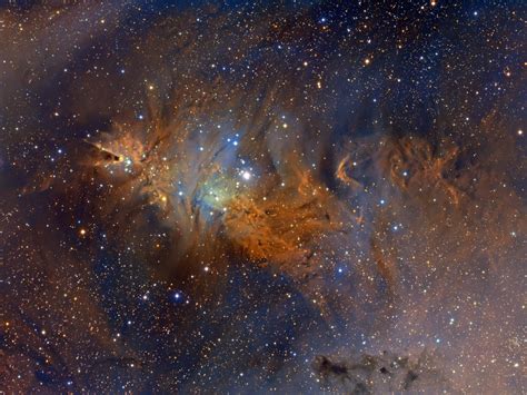 The Cone and Fox Fur Nebula in Artistic SHO - Astronomy Magazine - Interactive Star Charts ...