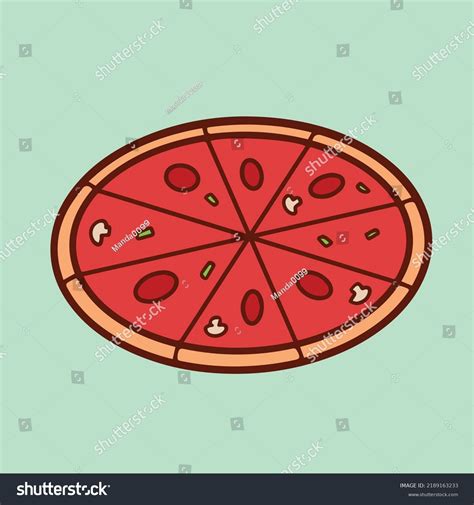 Pizza Tomato Sauce Pepperoni Food Illustration Stock Vector (Royalty ...