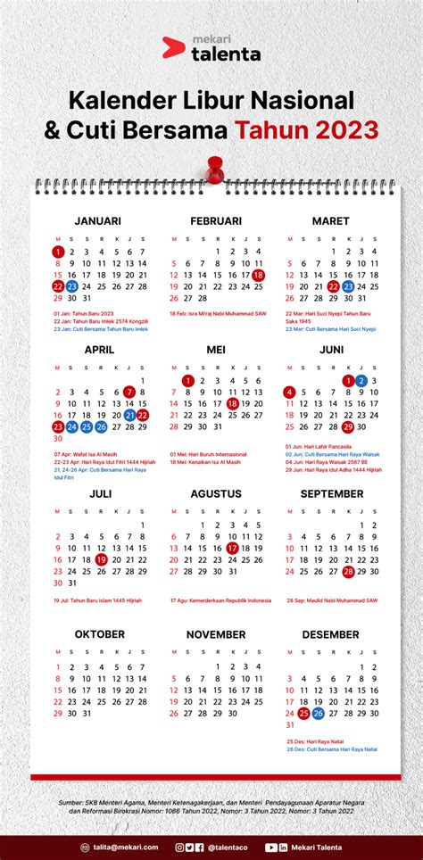 Calendar Libur Nasional Dan Cuti Bersama Tahun 2023 - IMAGESEE