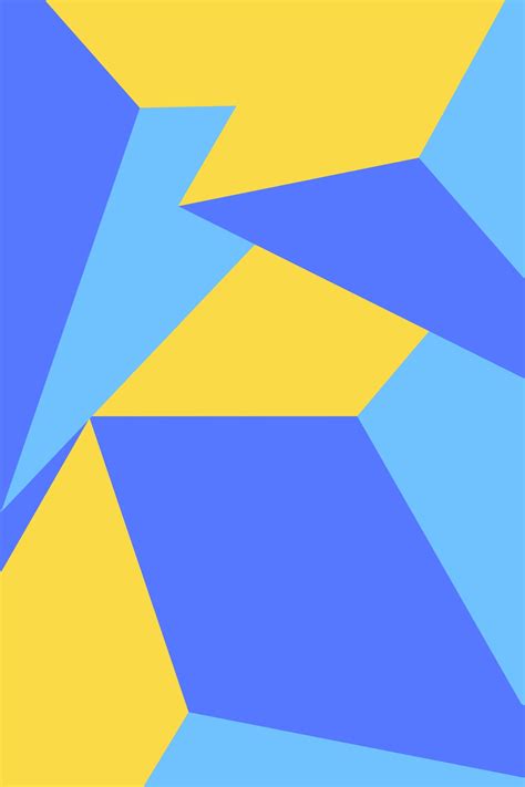 Yellow Blue Geometric Shapes Wallpaper | Happywall