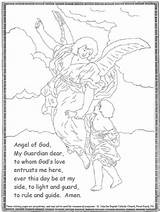 Guardian Angel Prayer Coloring Sheet Sketch Page sketch template