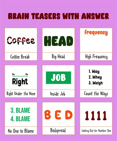 Brain Teasers For Adults Printable