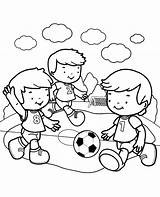 Coloring Pages Children Playing sketch template